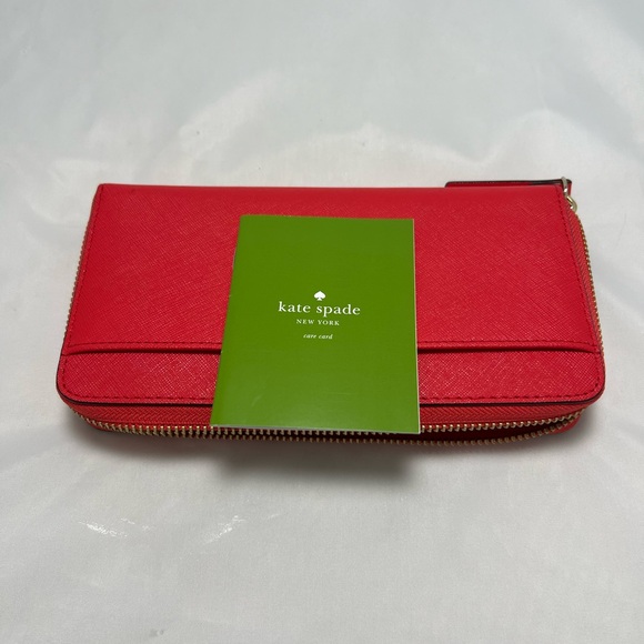 NWT Kate Spade Red Wallet - Large - Picture 6 of 9